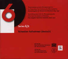 Serie 6/2 Schweizer Aufnahmen