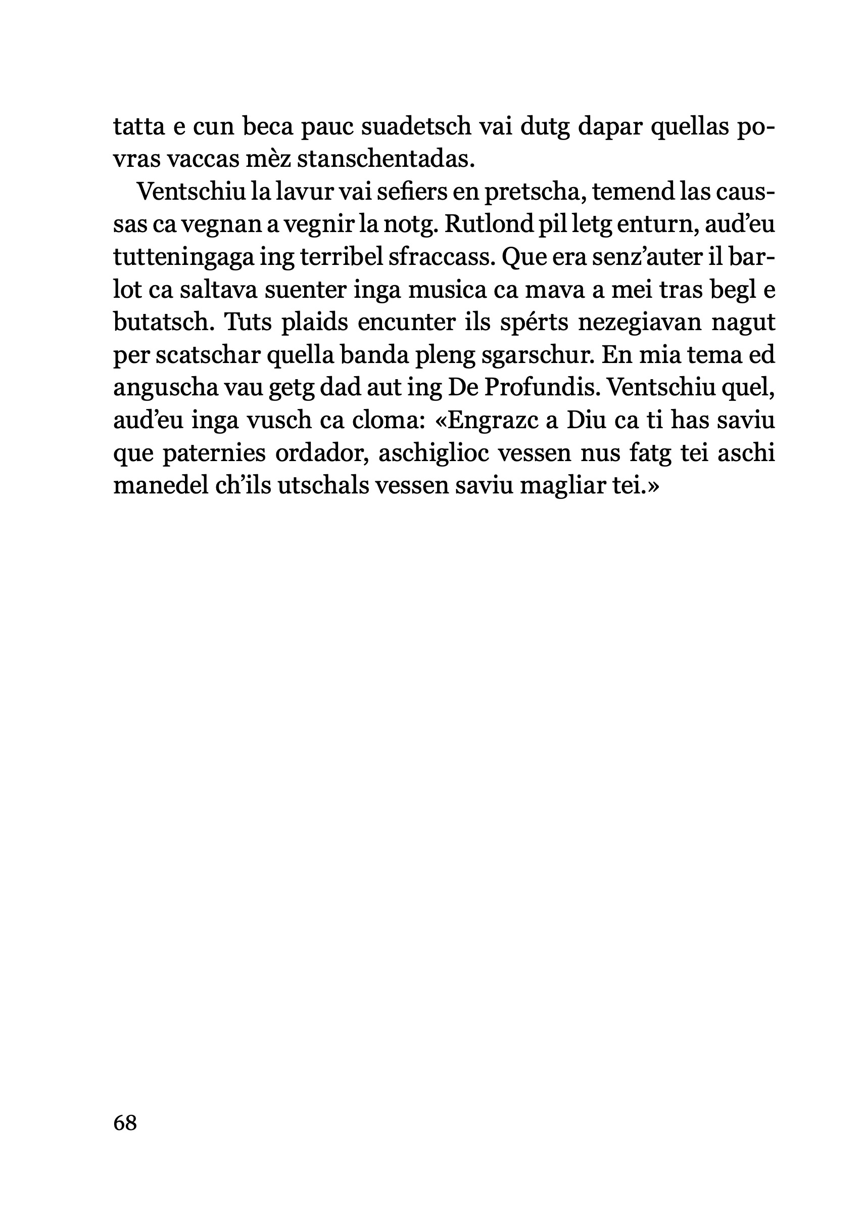 The image shows the second page of the complete transcription in the dialect of the audio sample from Domat/Ems.